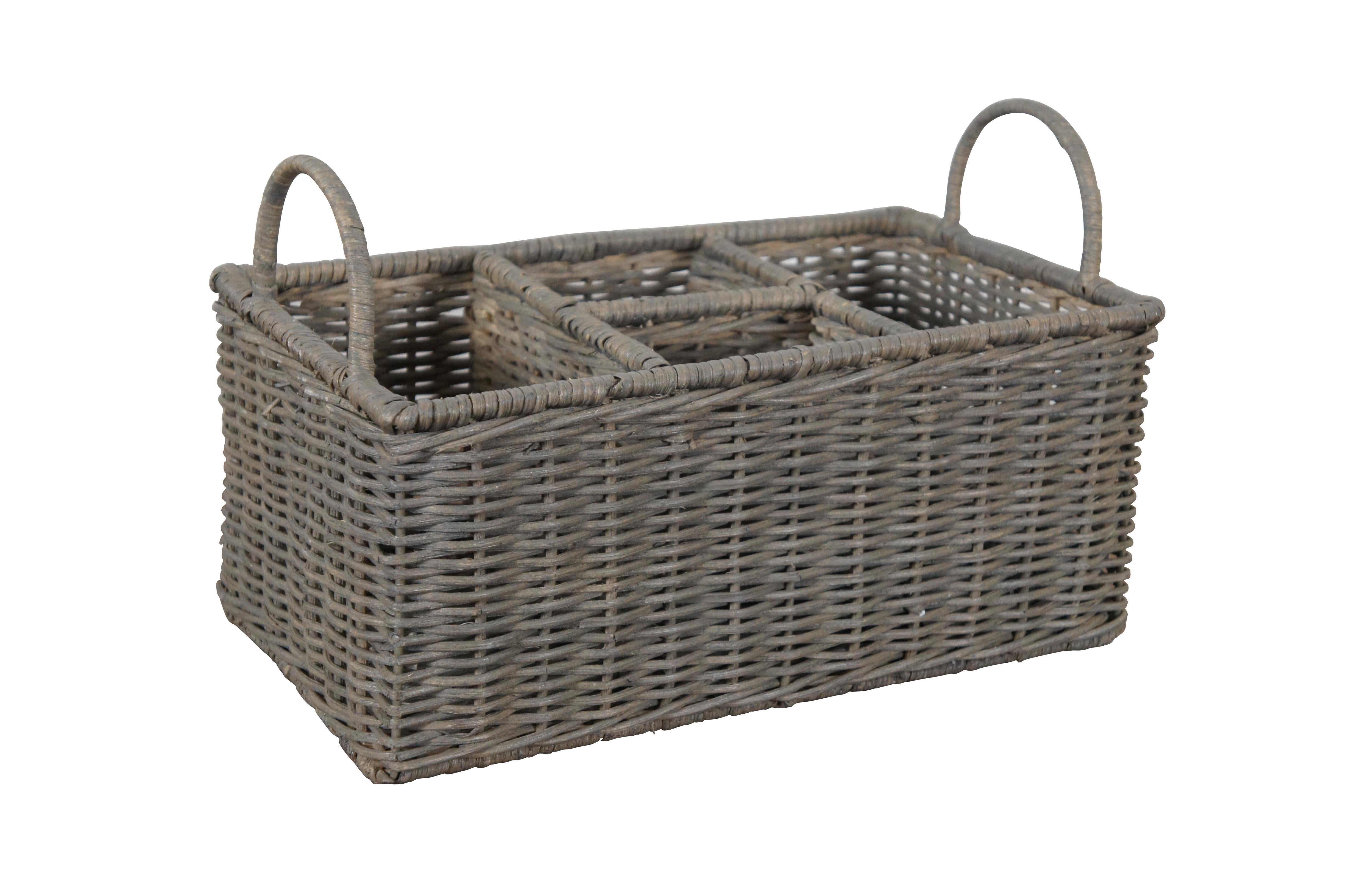 Modern Restoration Hardware Rutherford Ash Waste Basket & Changing Table Caddy 
