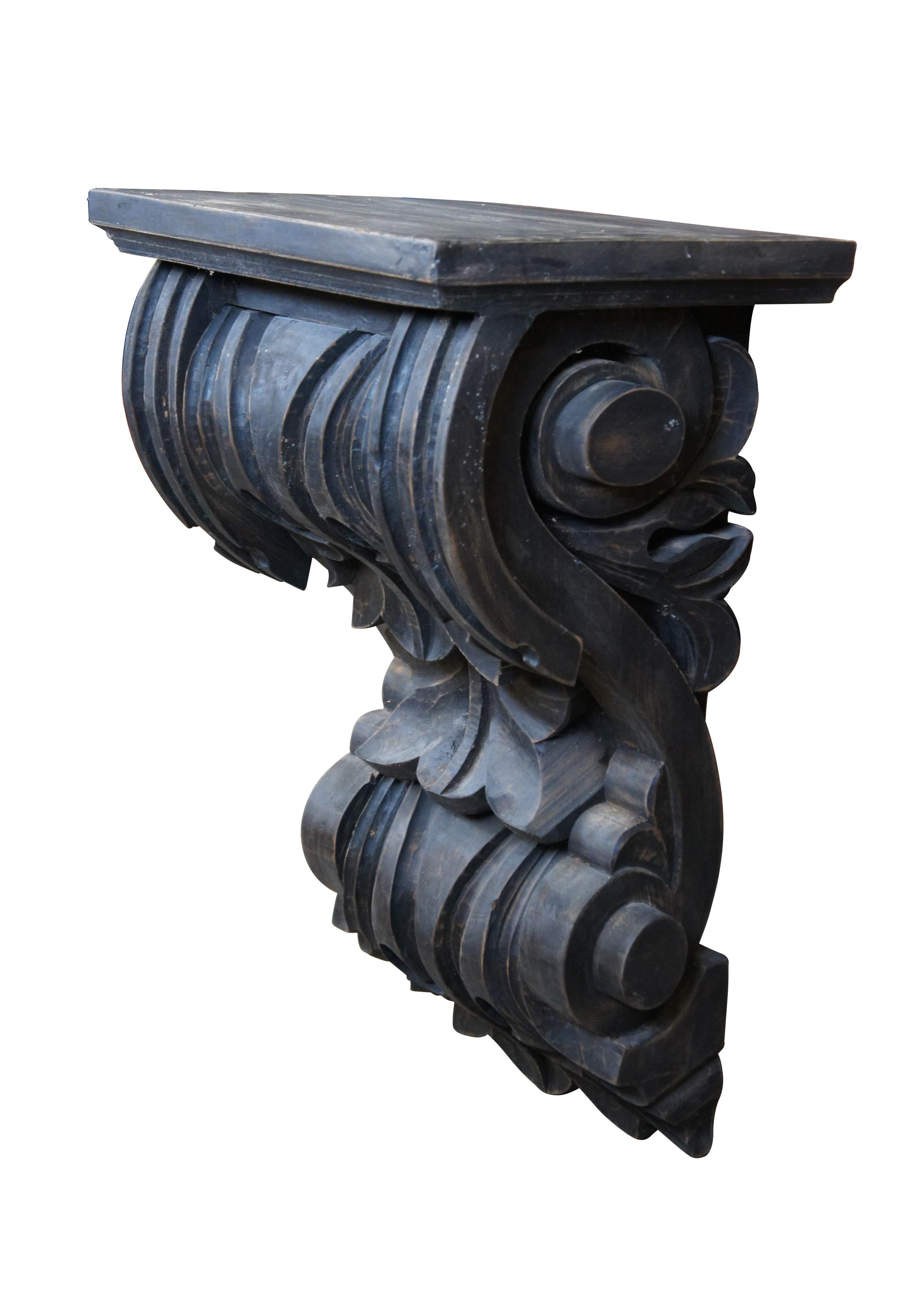 Spanish Colonial Restoration Hardware Spanish Revival Carved Wood Wall Corbel Sconce Shelf 27