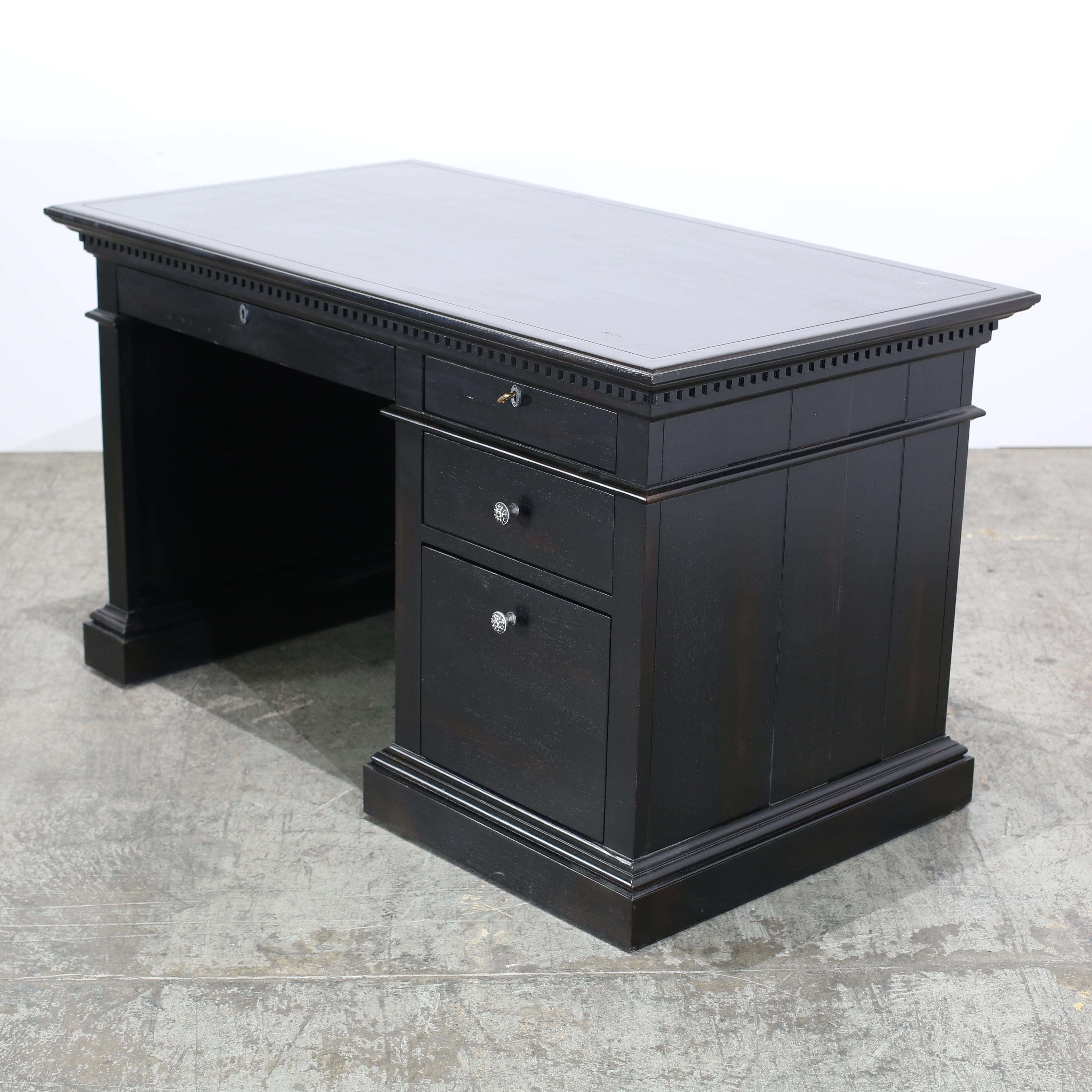 Moderno Restoration Hardware St. James Four Drawer Desk in vendita