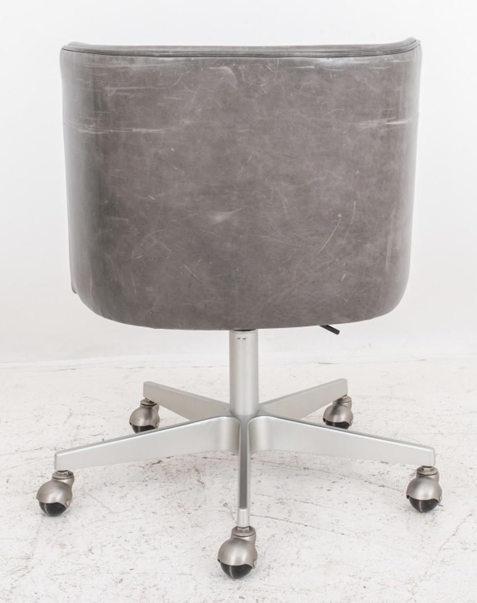 20th Century Restoration Hardware Swivel Office Chair on Caster For Sale