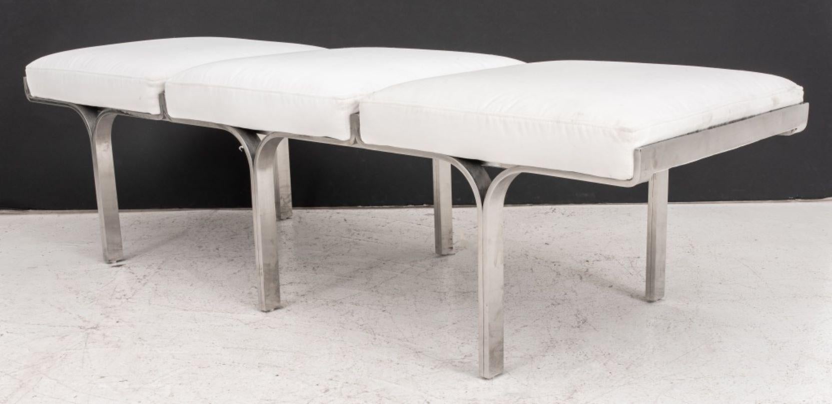 Restoration Hardware Upholstered Link Bench In Good Condition In New York, NY