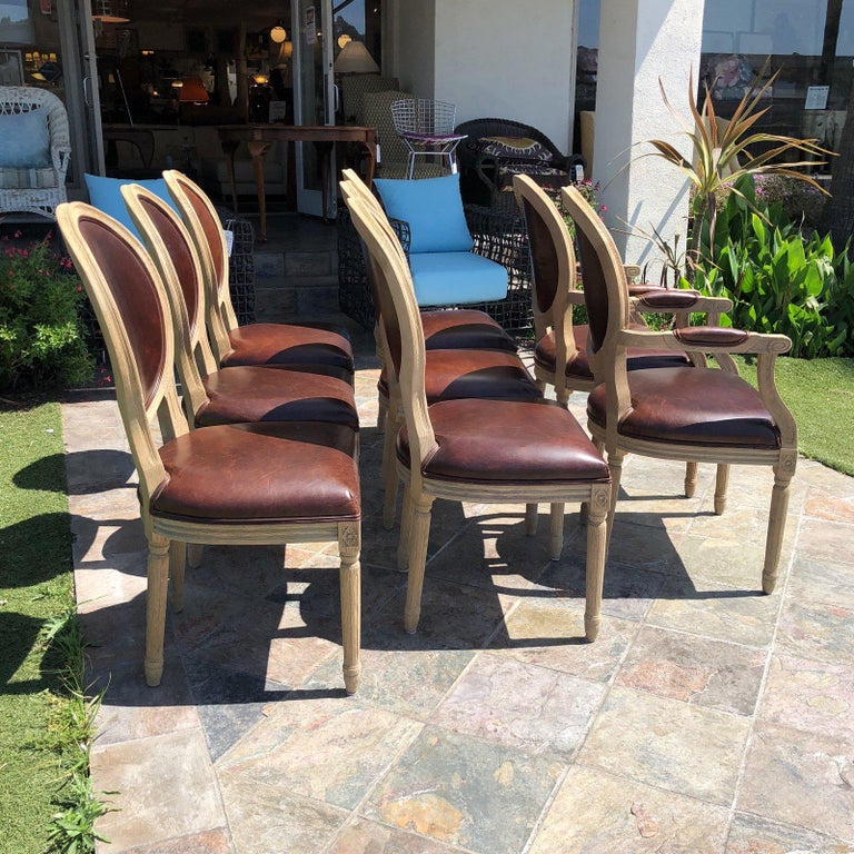 Restoration Hardware Vintage French Round Dining Chairs Set of Eight