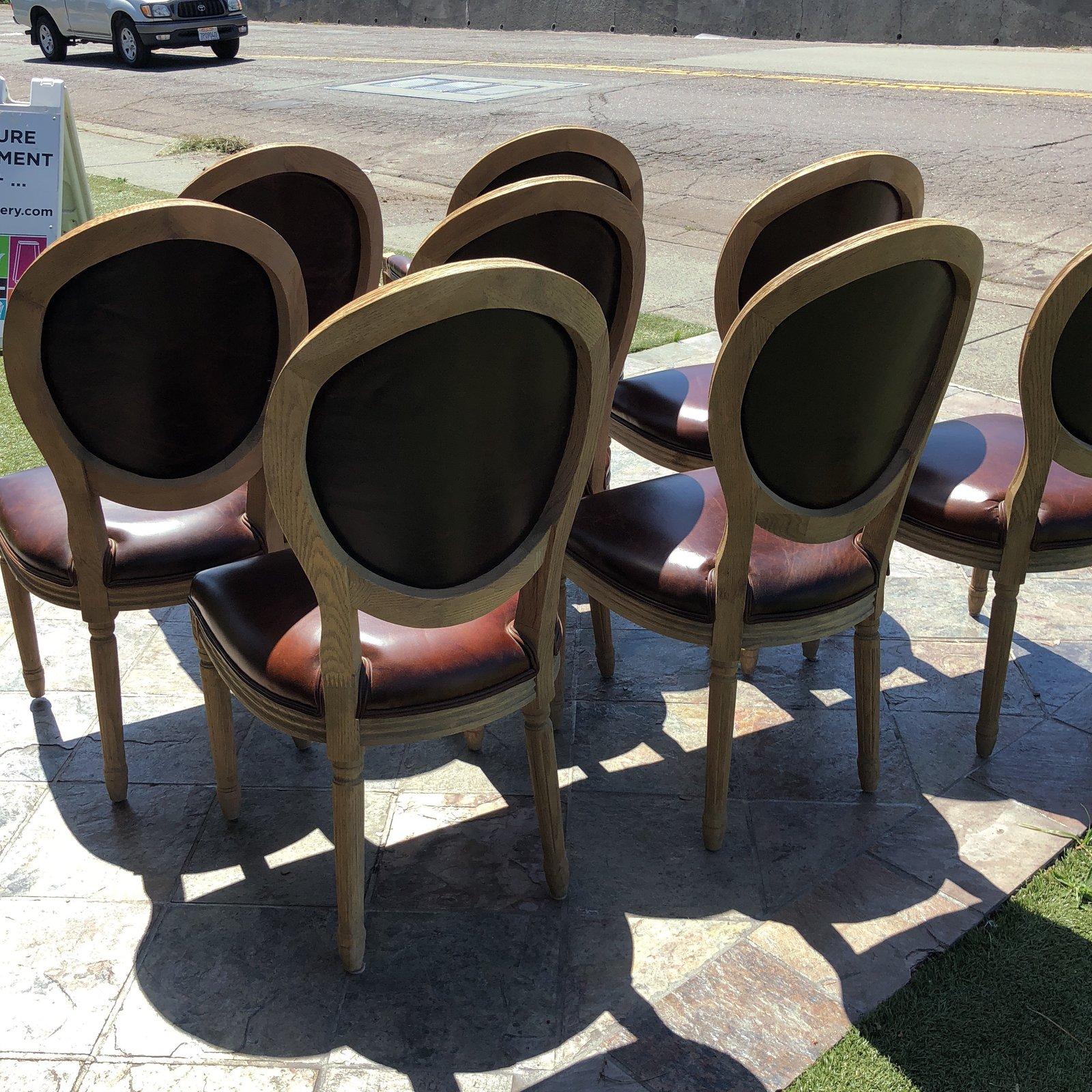 American Restoration Hardware Vintage French Round Dining Chairs, Set of Eight