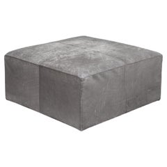 Restoration Hardware Worn Olive Leather Ottoman Or Cocktail Table