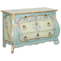 Restoration Needed Swedish Painted Serpentine Chest of Drawers Hand Painted