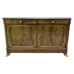 Restoration period buffet in mahogany with brass inlays