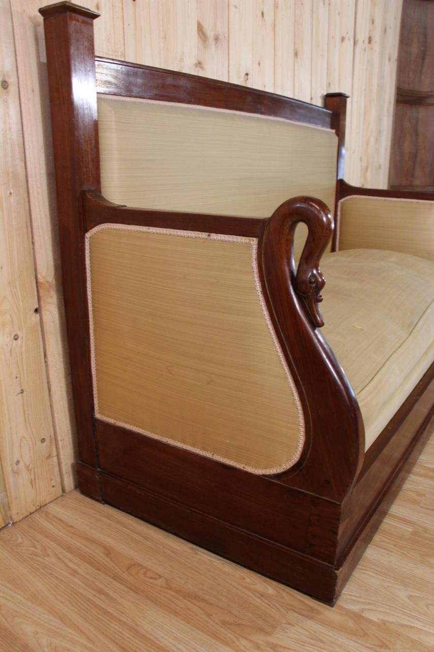 Empire Restoration Period Turkish Sofa With Swan Neck For Sale