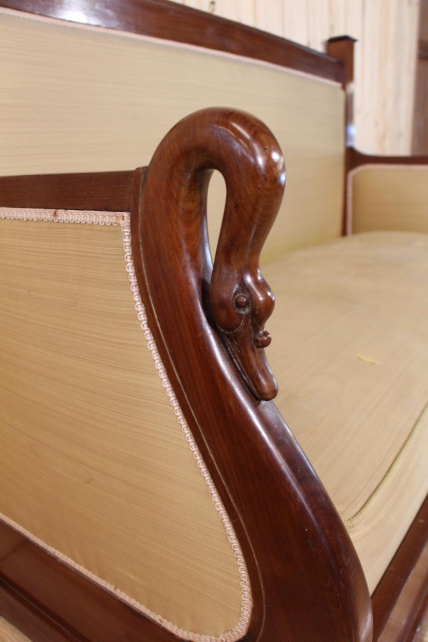 French Restoration Period Turkish Sofa With Swan Neck For Sale