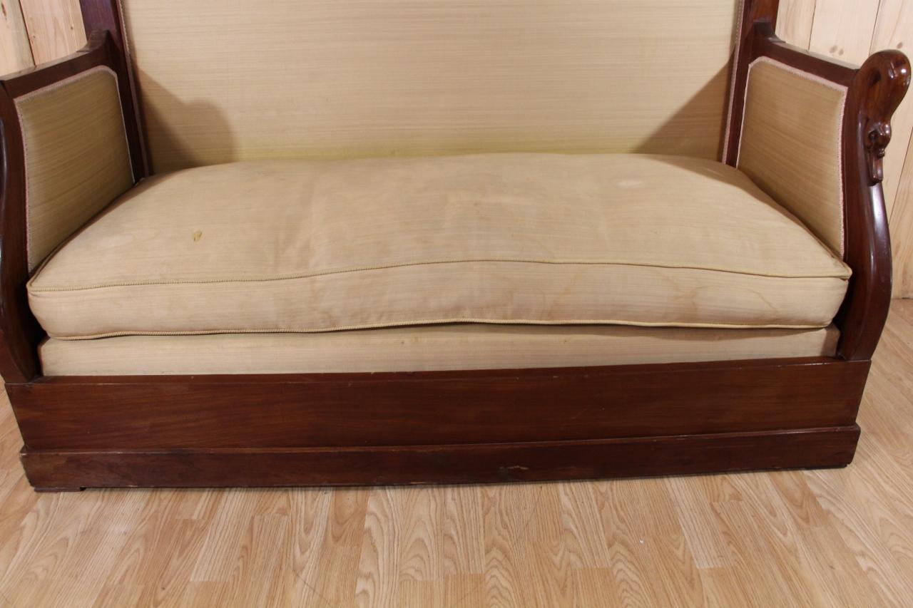 Wood Restoration Period Turkish Sofa With Swan Neck For Sale