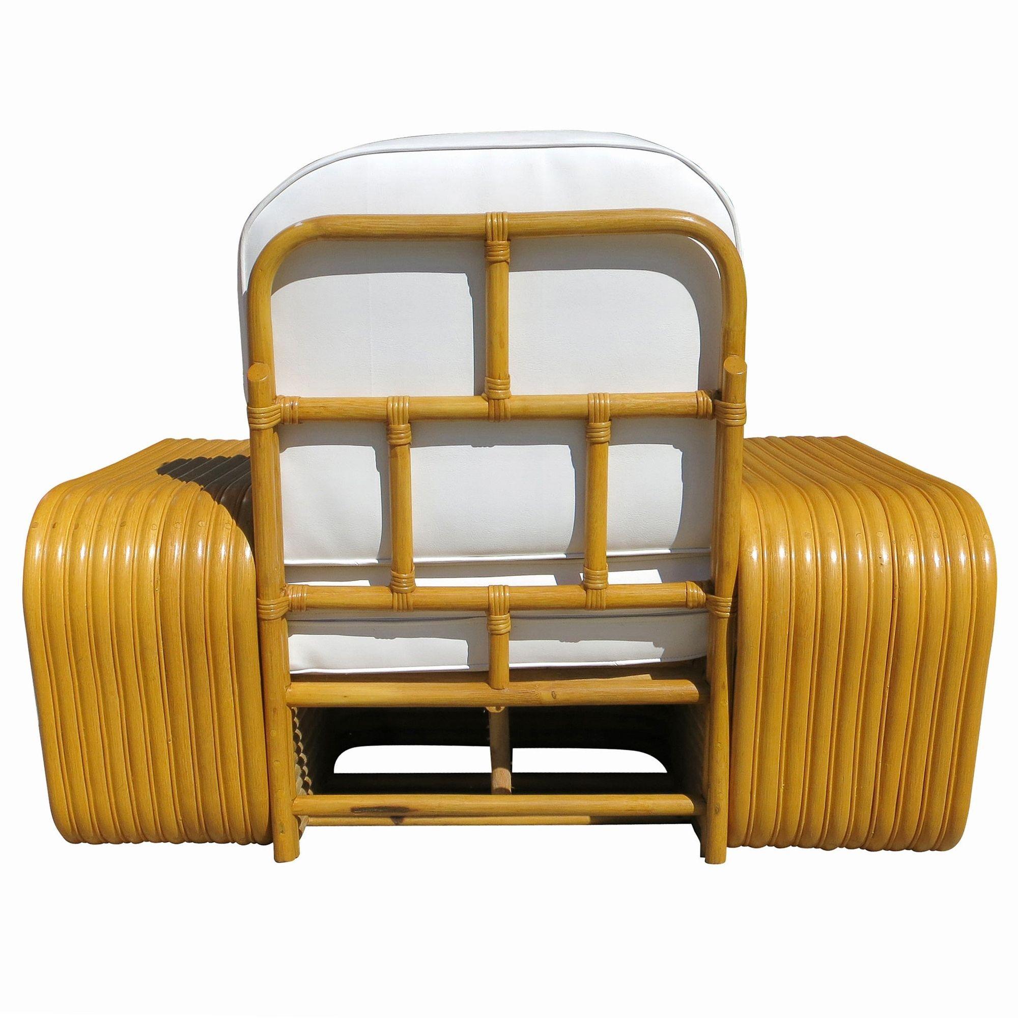 Rattan Sedia da salotto in rattan Paul Frankl restaurata a 10 Strand Square Pretzel in vendita