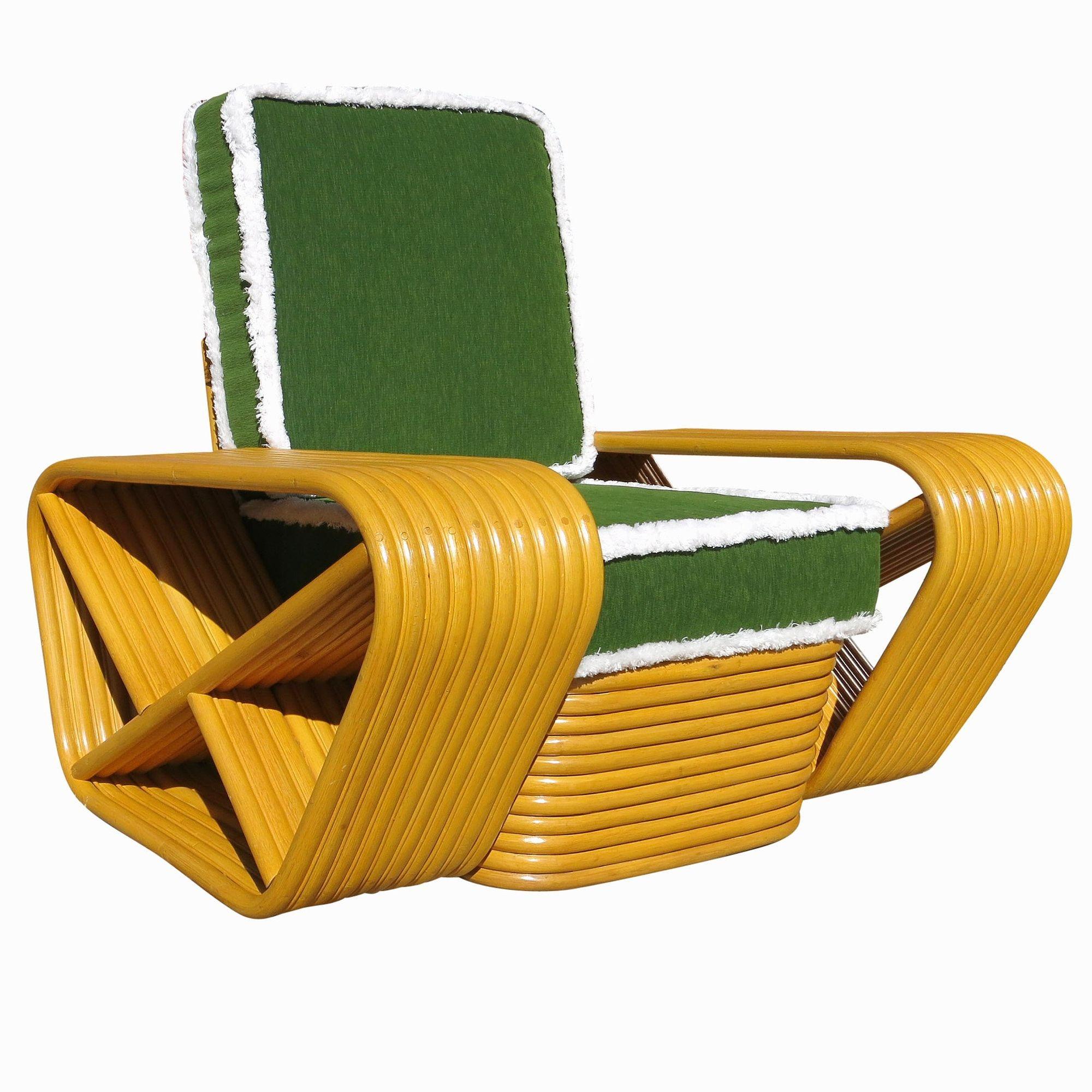 Sedia da salotto in rattan Paul Frankl restaurata a 10 Strand Square Pretzel in vendita 1