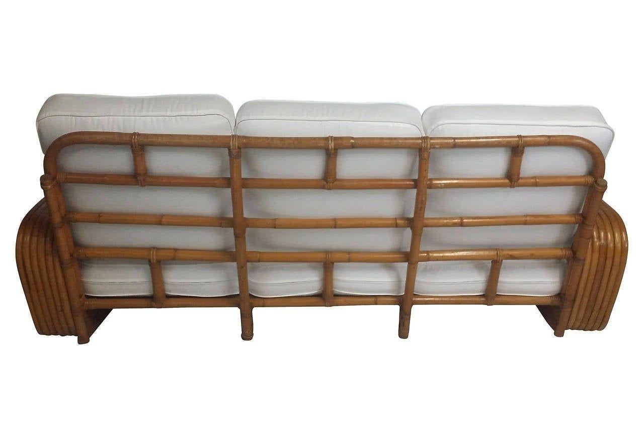 American Restored 1930s Six-Strand Square Pretzel Sofa in the Manner of Paul Frankl For Sale