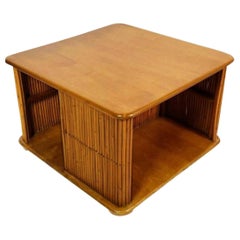 Restored 1938 Original Paul Frankl Rattan Square Coffee Table
