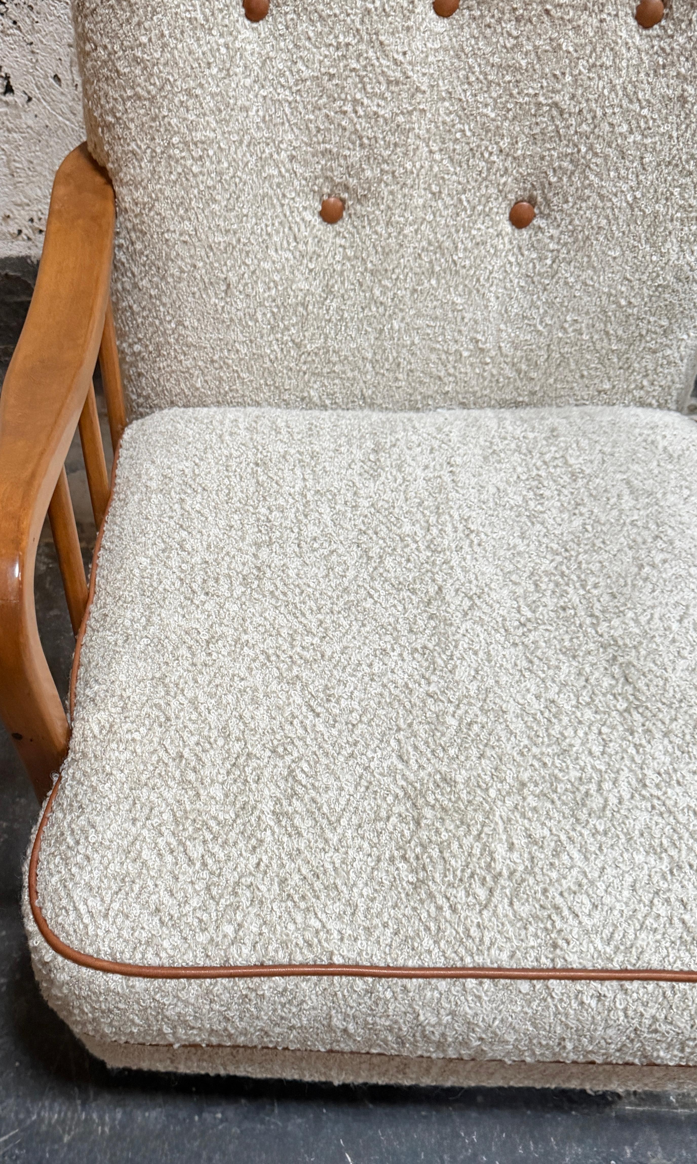 Sillón de salón Art Moderne sueco de los años 40 restaurado en venta 2