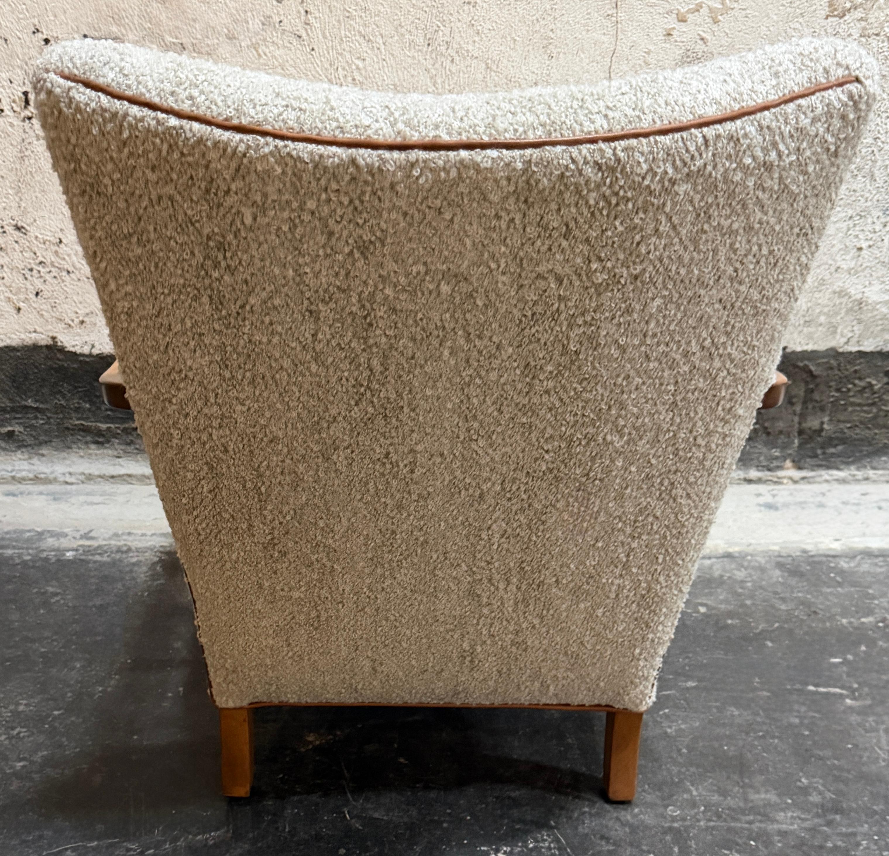 Sillón de salón Art Moderne sueco de los años 40 restaurado Hecho a mano en venta