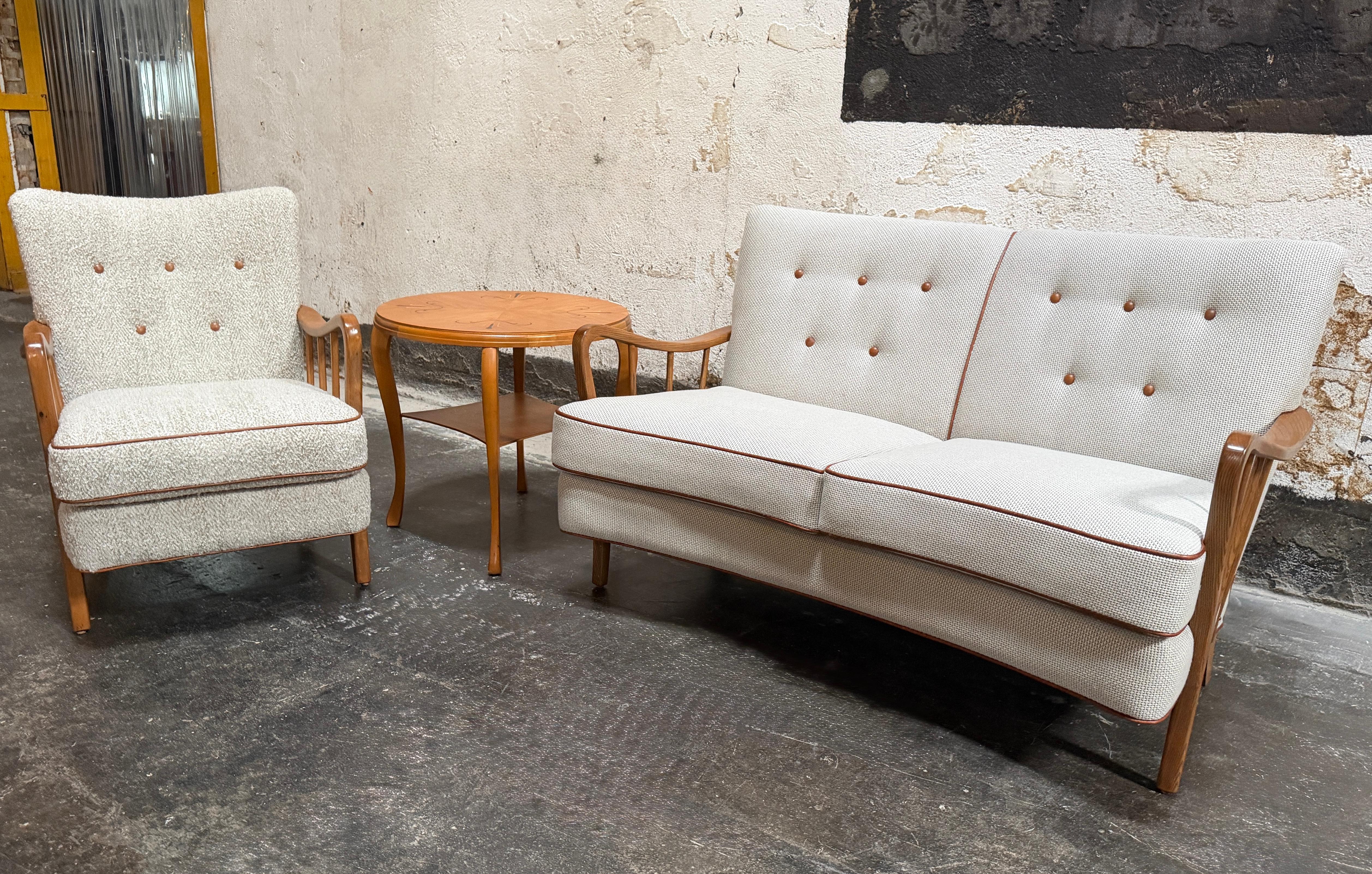 Sillón de salón Art Moderne sueco de los años 40 restaurado en venta 1