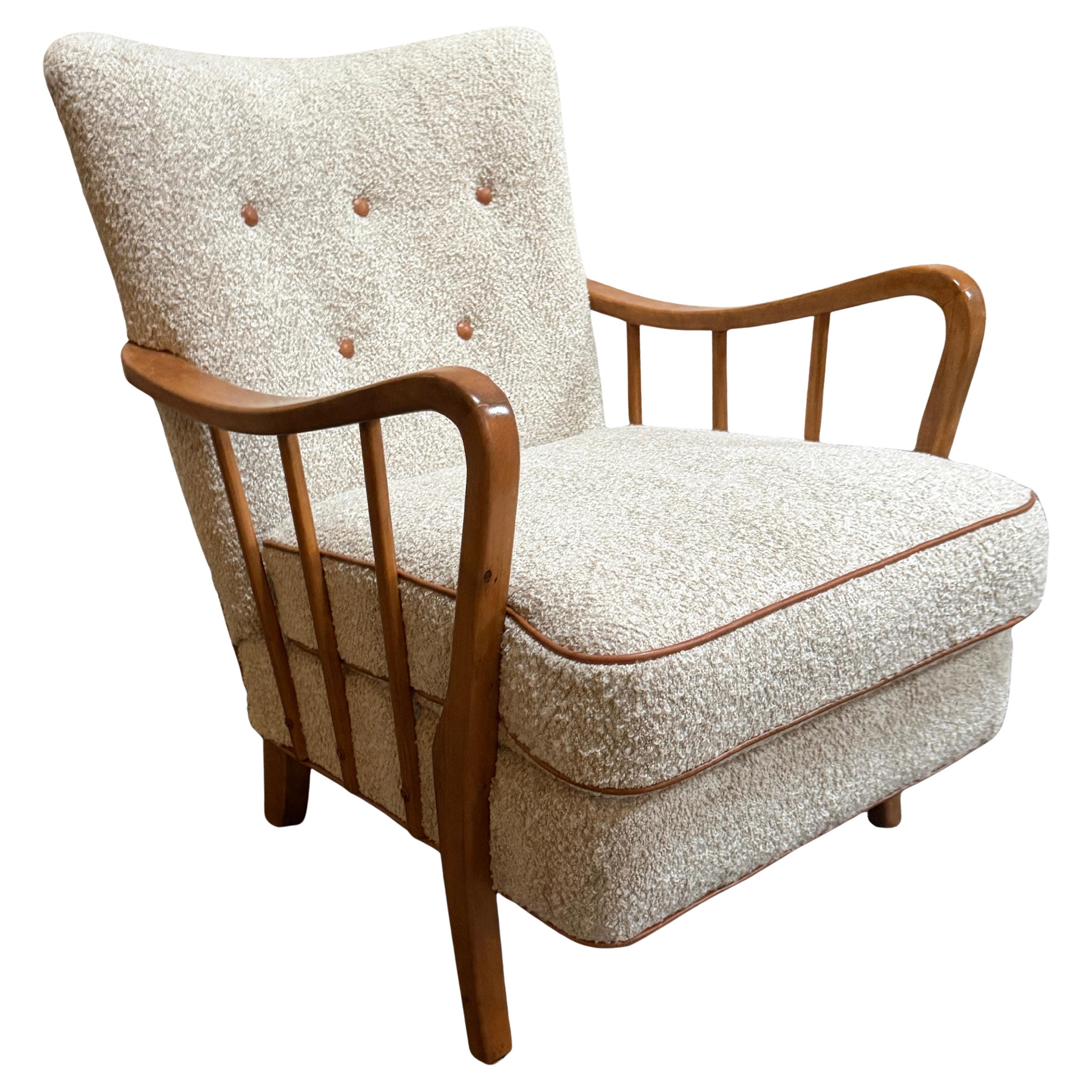 Poltrona da salotto svedese Art Moderne restaurata degli anni
40