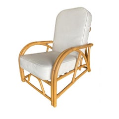 Restored 1940's Transition Rattan Recliner Lounge Chair