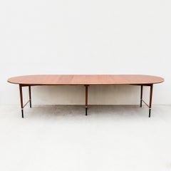 Mesa de comedor extensible «Connoisseur» de Paul McCobb, de caoba y latón, restaurada