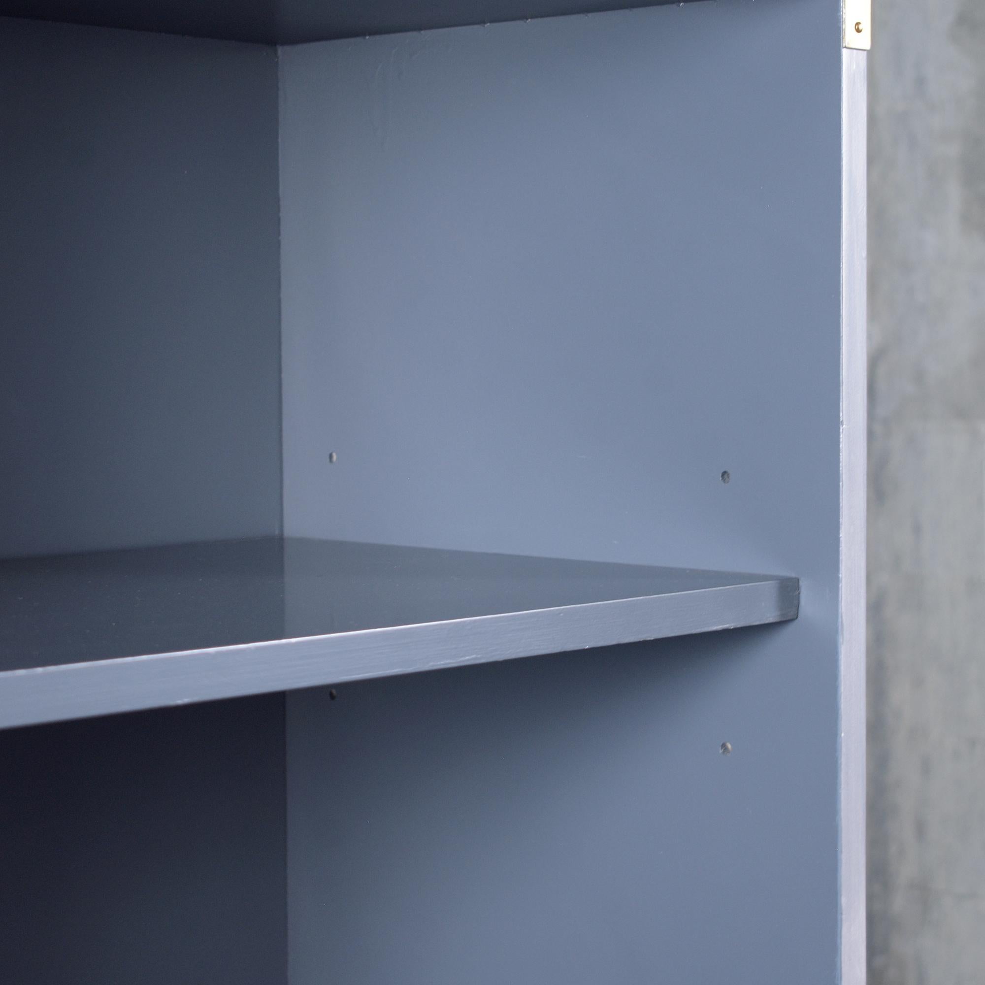 Restored 1960s Campaign Style Bookshelf with Brass Hardware For Sale 3