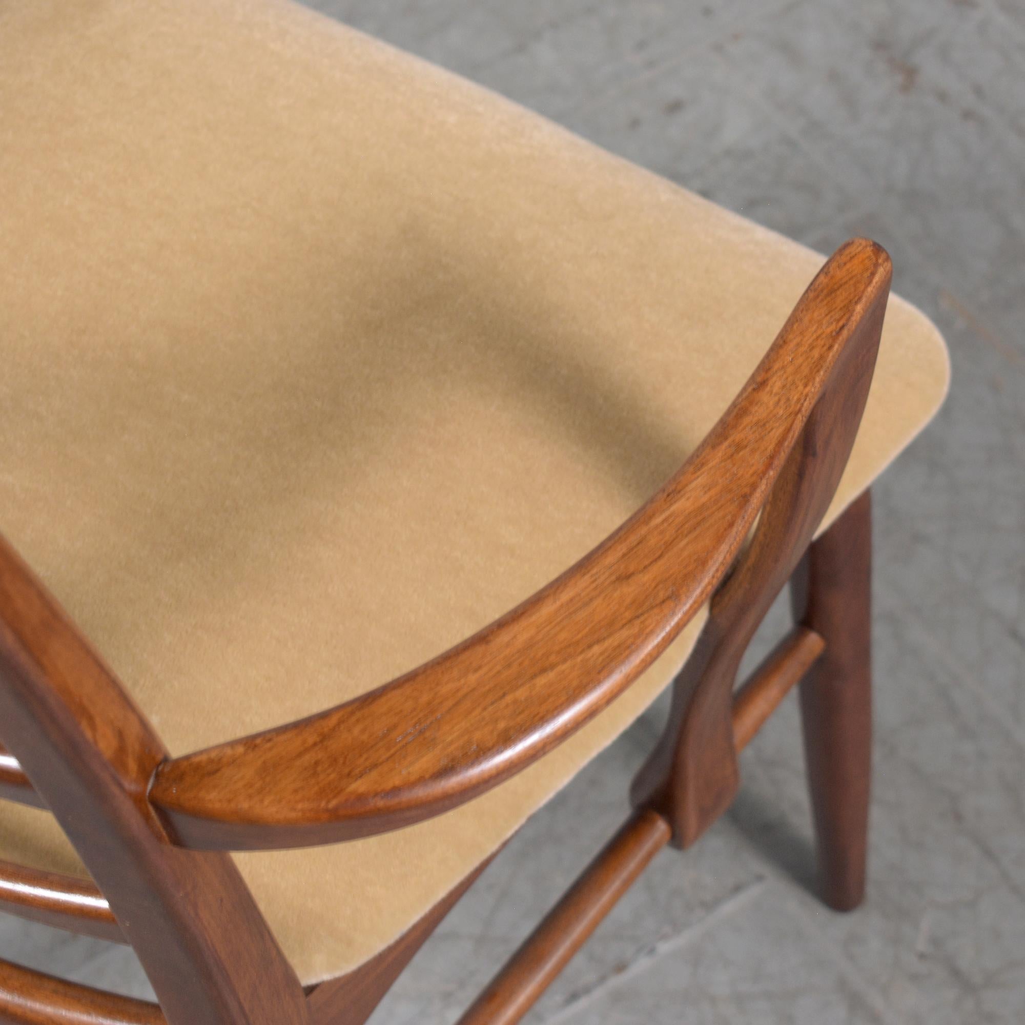 Restored 1960s Danish Modern Walnut Armchairs with Mohair Upholstery For Sale 5