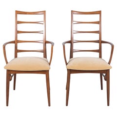 Restored 1960s Danish Modern Walnut Armchairs with Mohair Upholstery