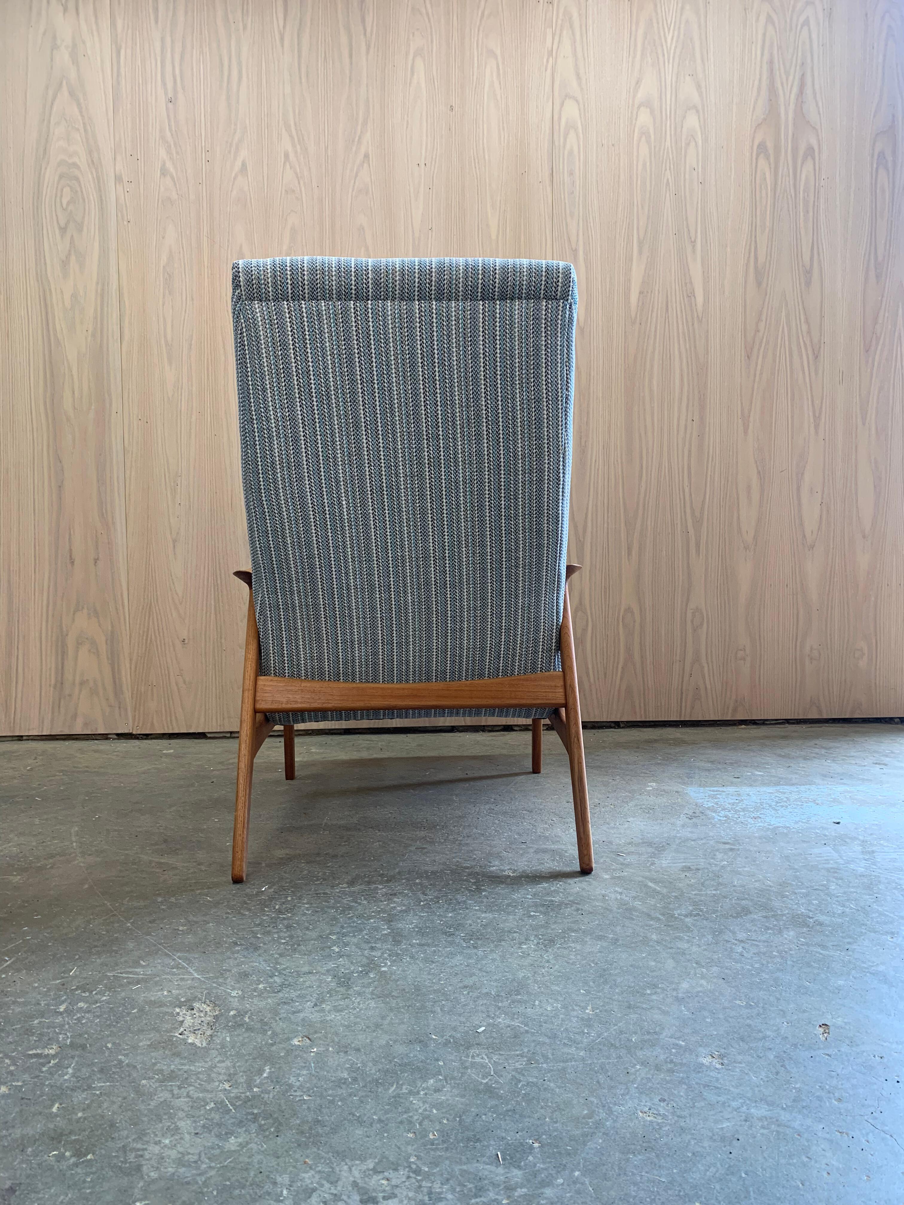Restored 1960s Danish Teak Reclining Lounge Chair & Ottoman 2