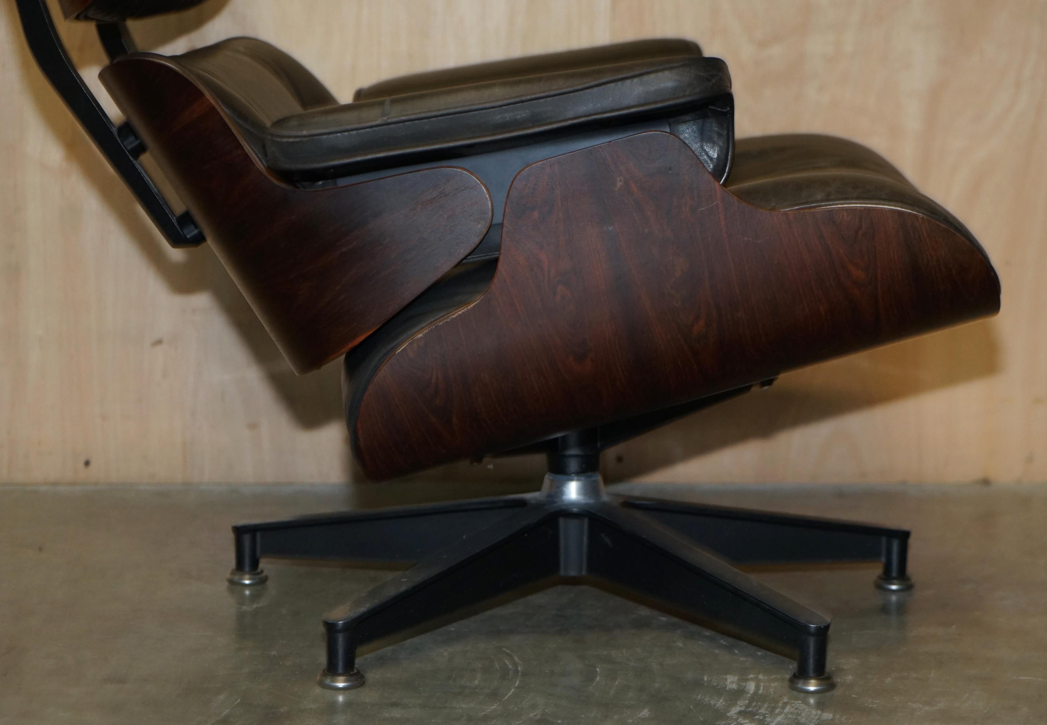 Restored 1960's Herman Miller No1 Hardwood Eames Lounge Armchair and Ottoman For Sale 3