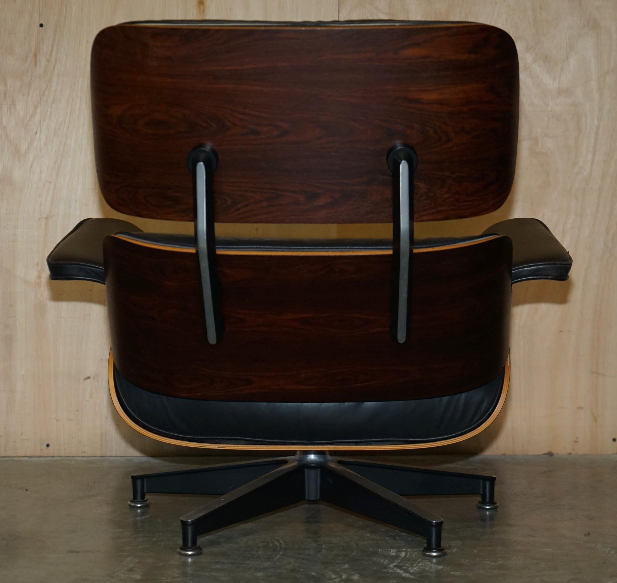 Restored 1960's Herman Miller No1 Hardwood Eames Lounge Armchair and Ottoman For Sale 4