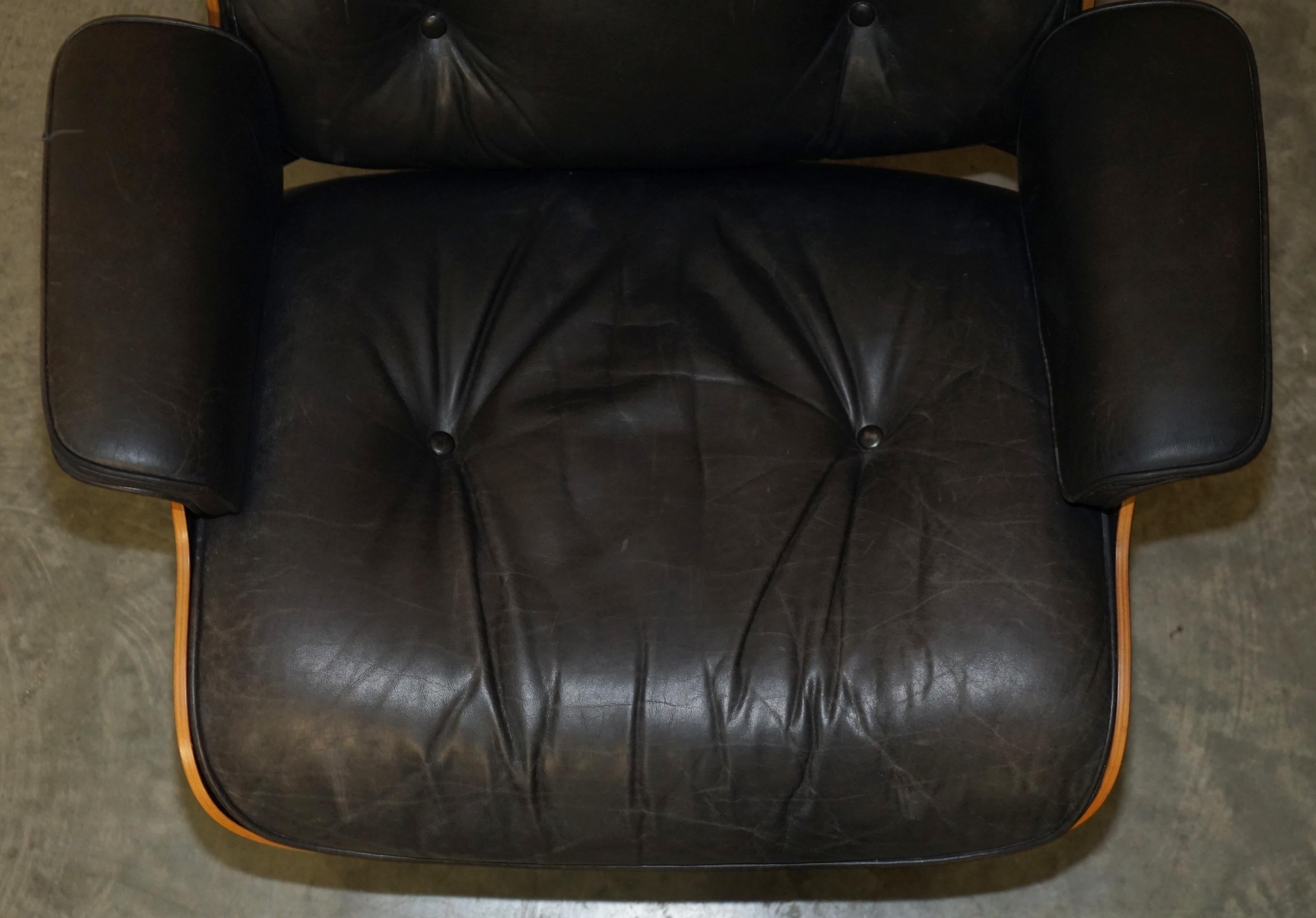 Mid-20th Century Restored 1960's Herman Miller No1 Hardwood Eames Lounge Armchair and Ottoman For Sale
