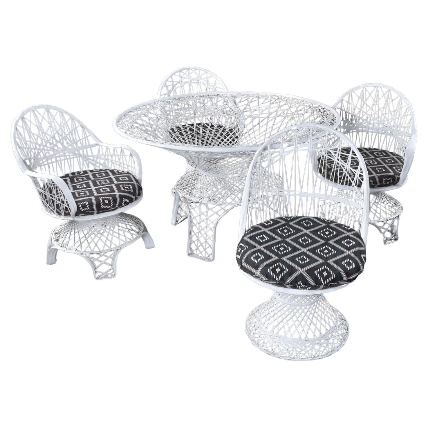 Restored 1960s Russell Woodard Spun Fiberglass Outdoor Dining Set
