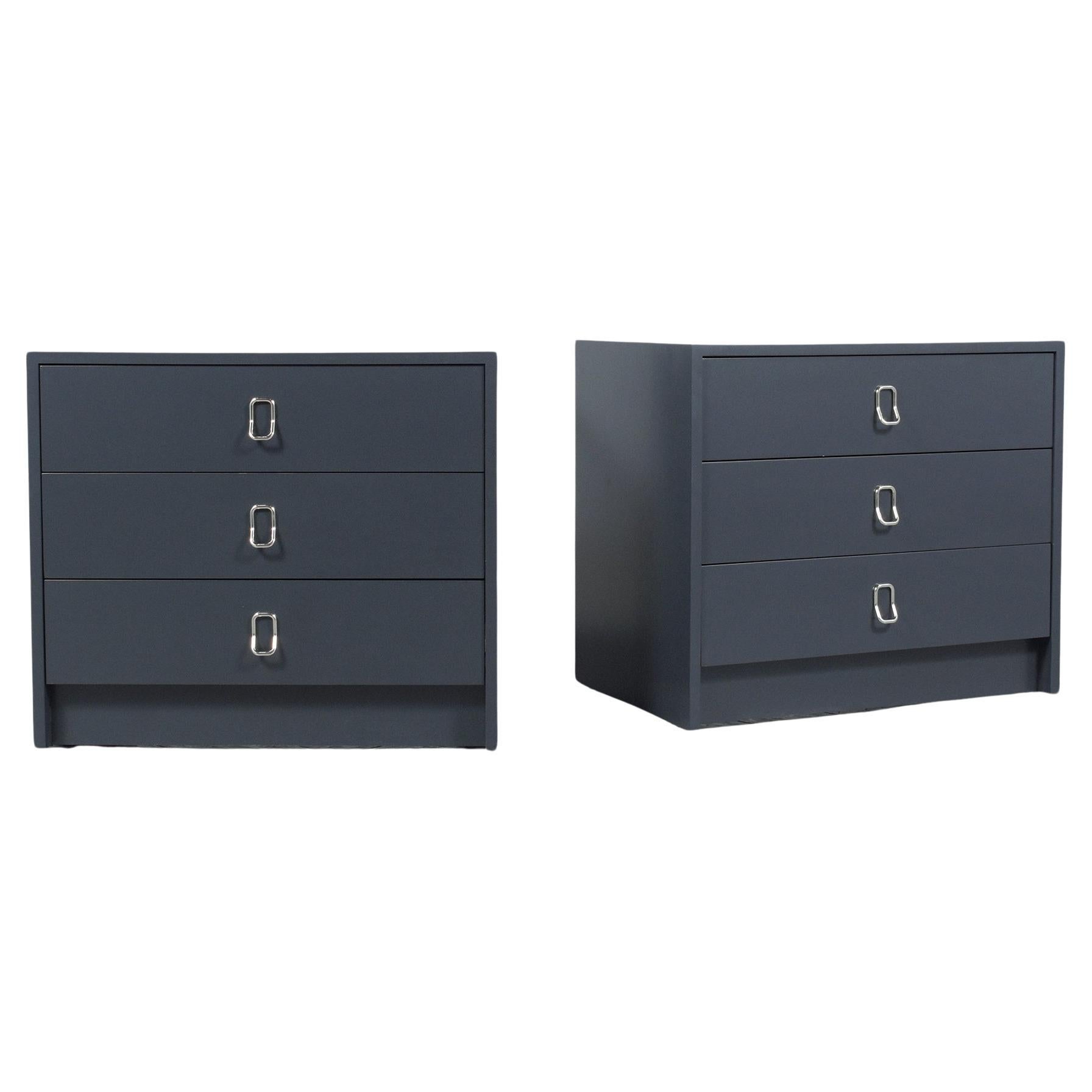 Milo Baughman Mid-Century Nightstands by Thayer Coggin in Dark Grey