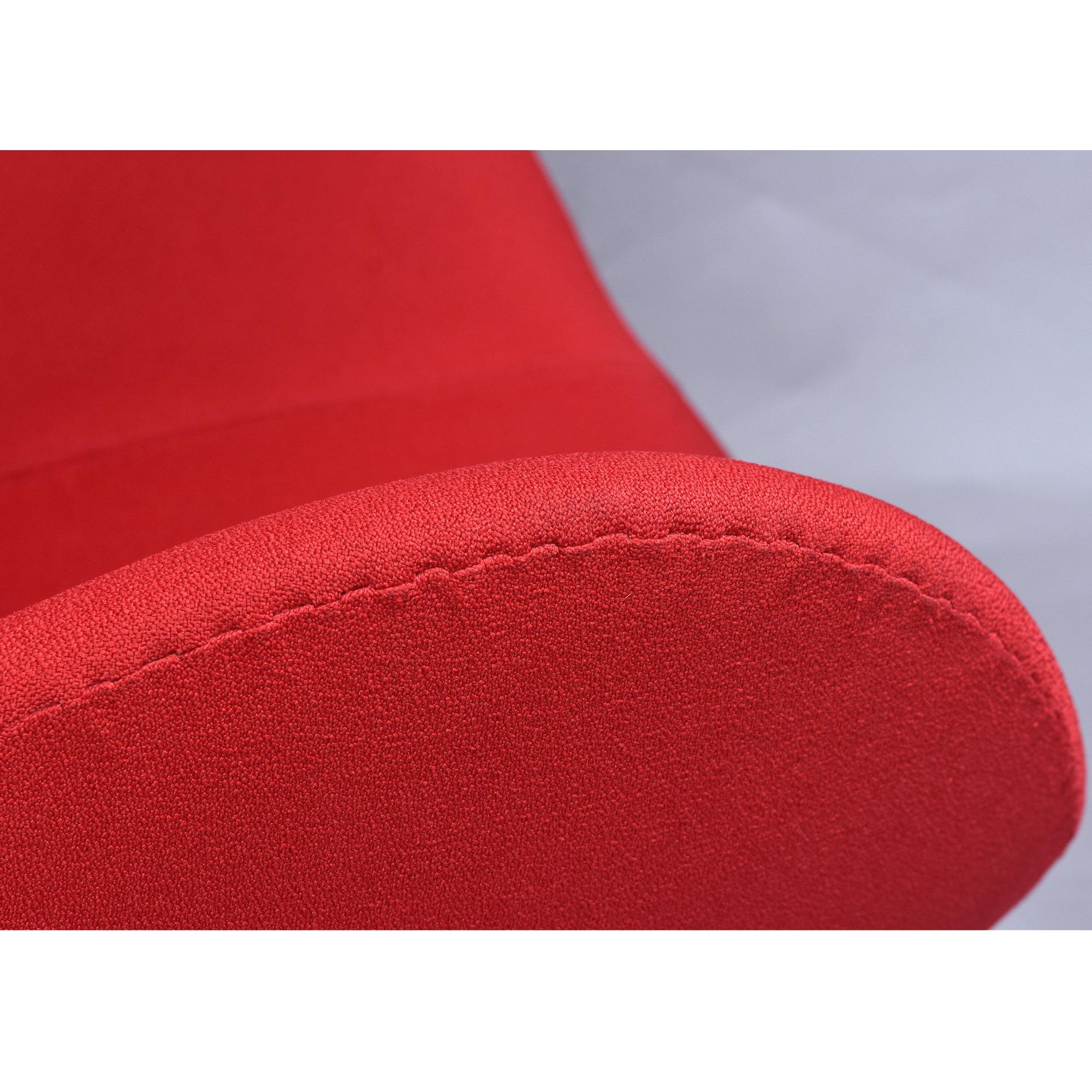 Restored 1965 Red Arne Jacobsen Fritz Hansen Egg Chair & Ottoman For Sale 6