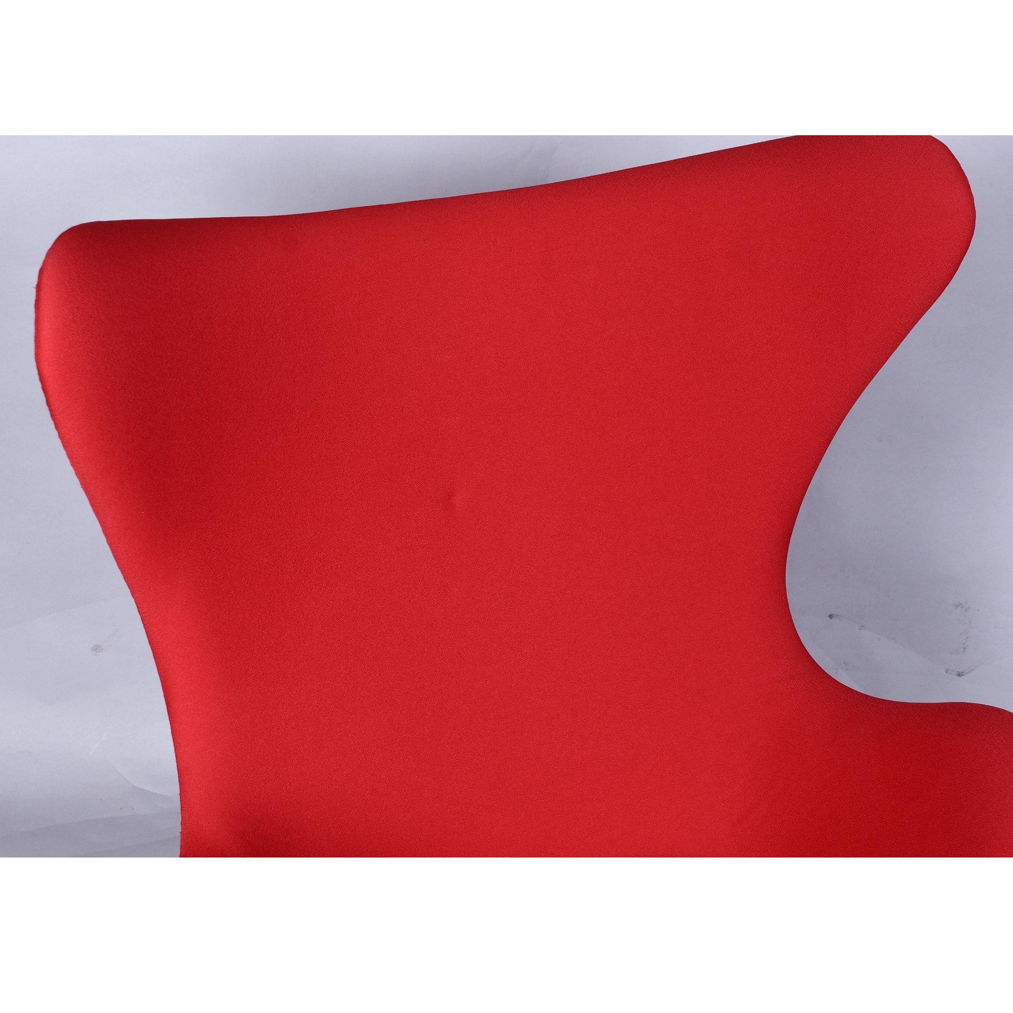 Chrome Restored 1965 Red Arne Jacobsen Fritz Hansen Egg Chair & Ottoman For Sale