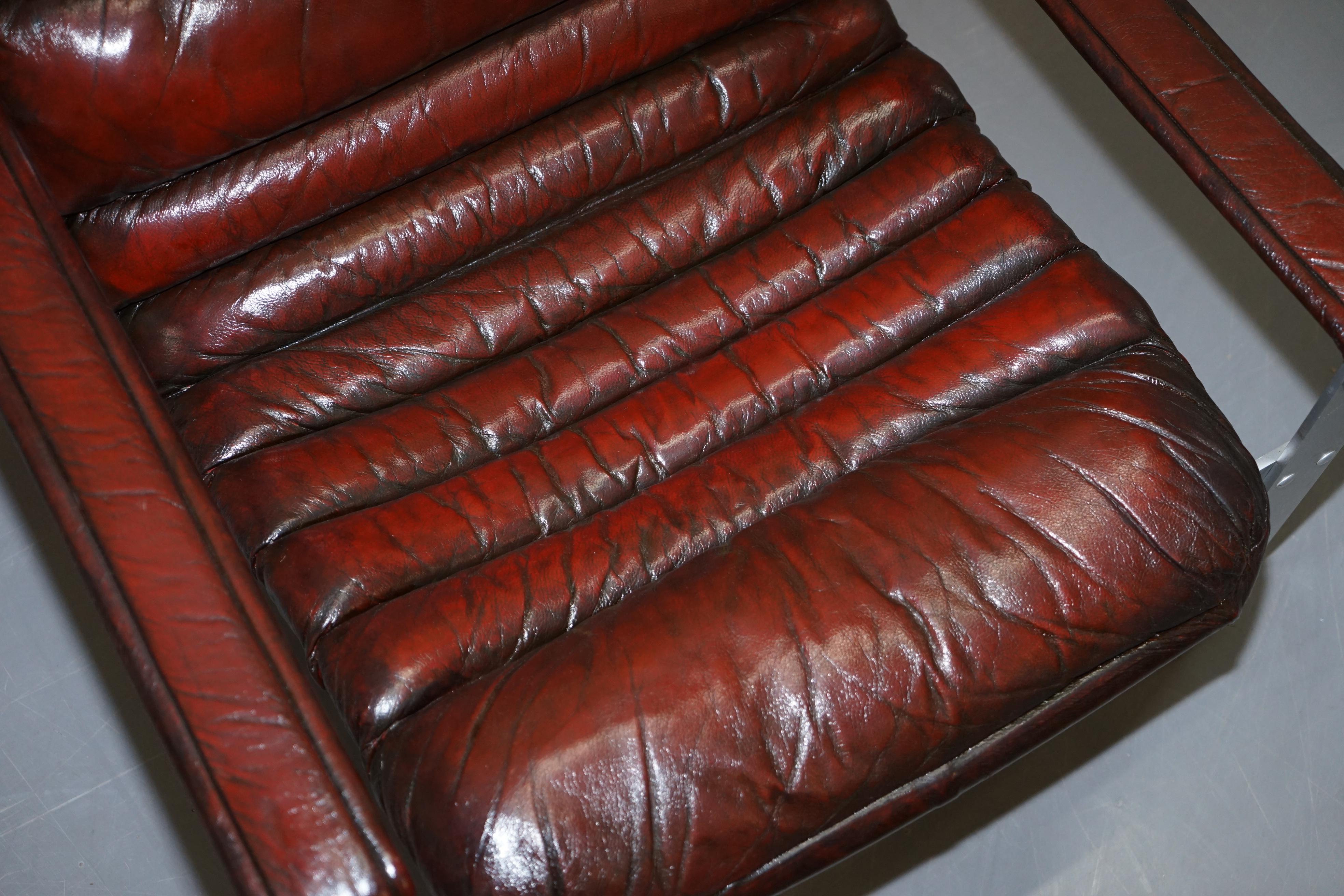 20th Century 1960s Aarnio Pulkka Ilmari Lappalainen Brown Leather Chrome Armchair Sofa Suite For Sale