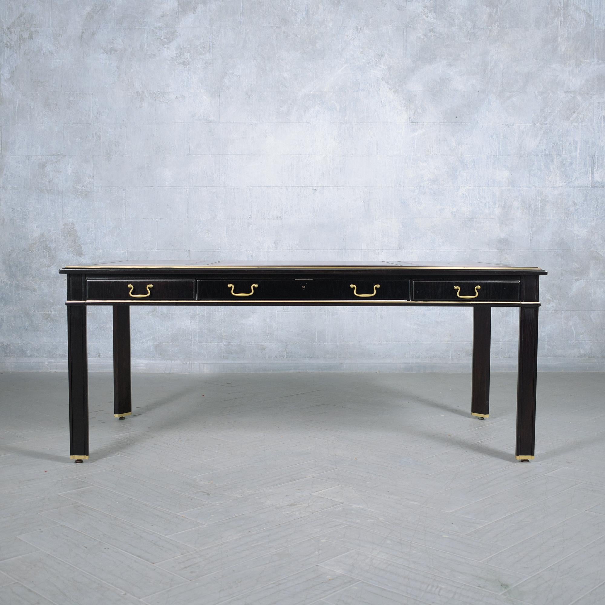 1970s Louis XVI Executive Desk: A Legacy of Elegance and Craftsmanship In Good Condition In Los Angeles, CA