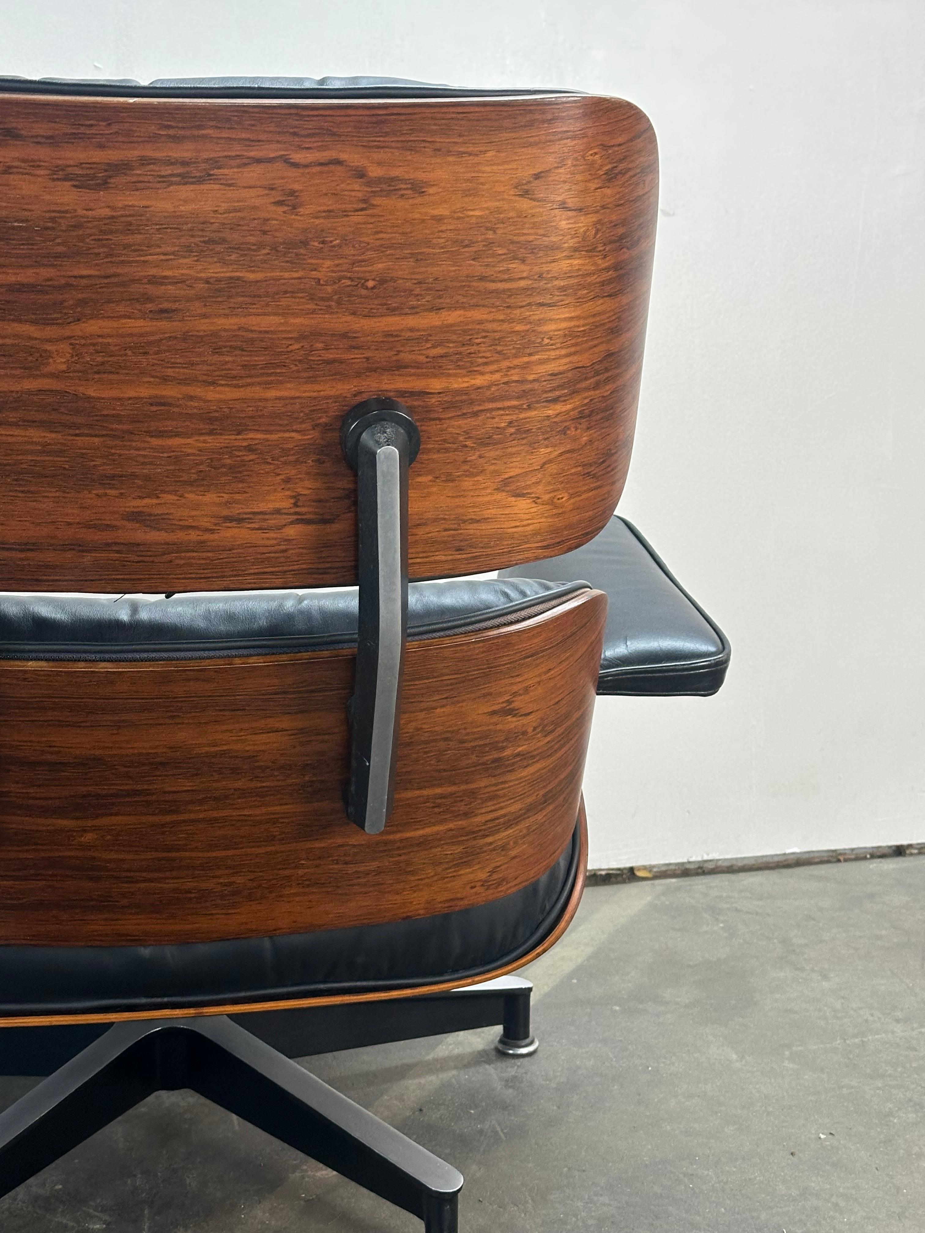 Restored 1970s Rosewood Eames Lounge Chair and Ottoman 5