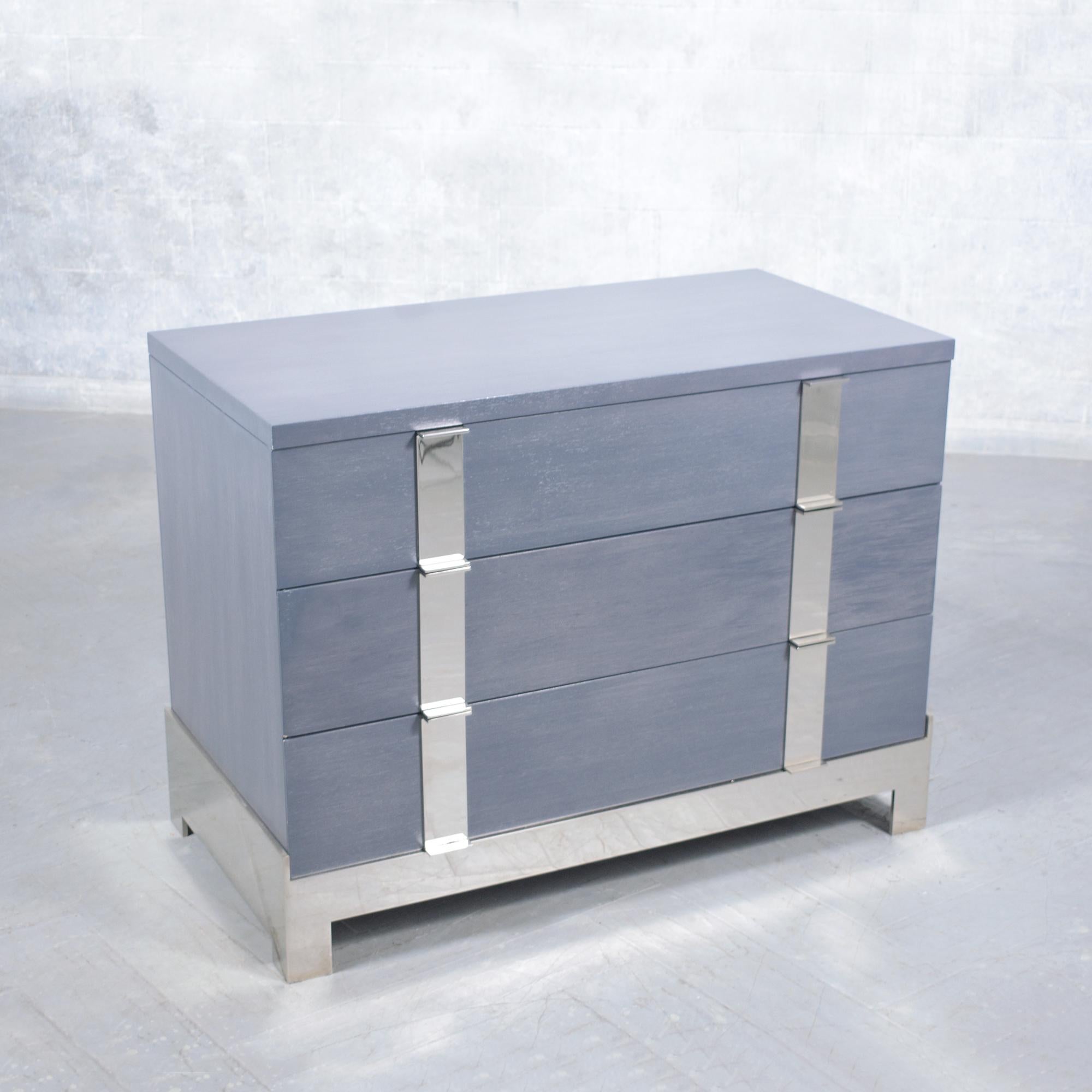1980s Joseph Jeup Modern Chests of Drawers in Custom Blue-Grey For Sale 5