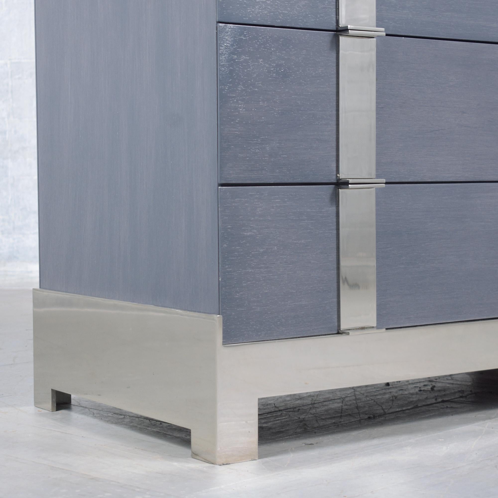 1980s Joseph Jeup Modern Chests of Drawers in Custom Blue-Grey For Sale 6