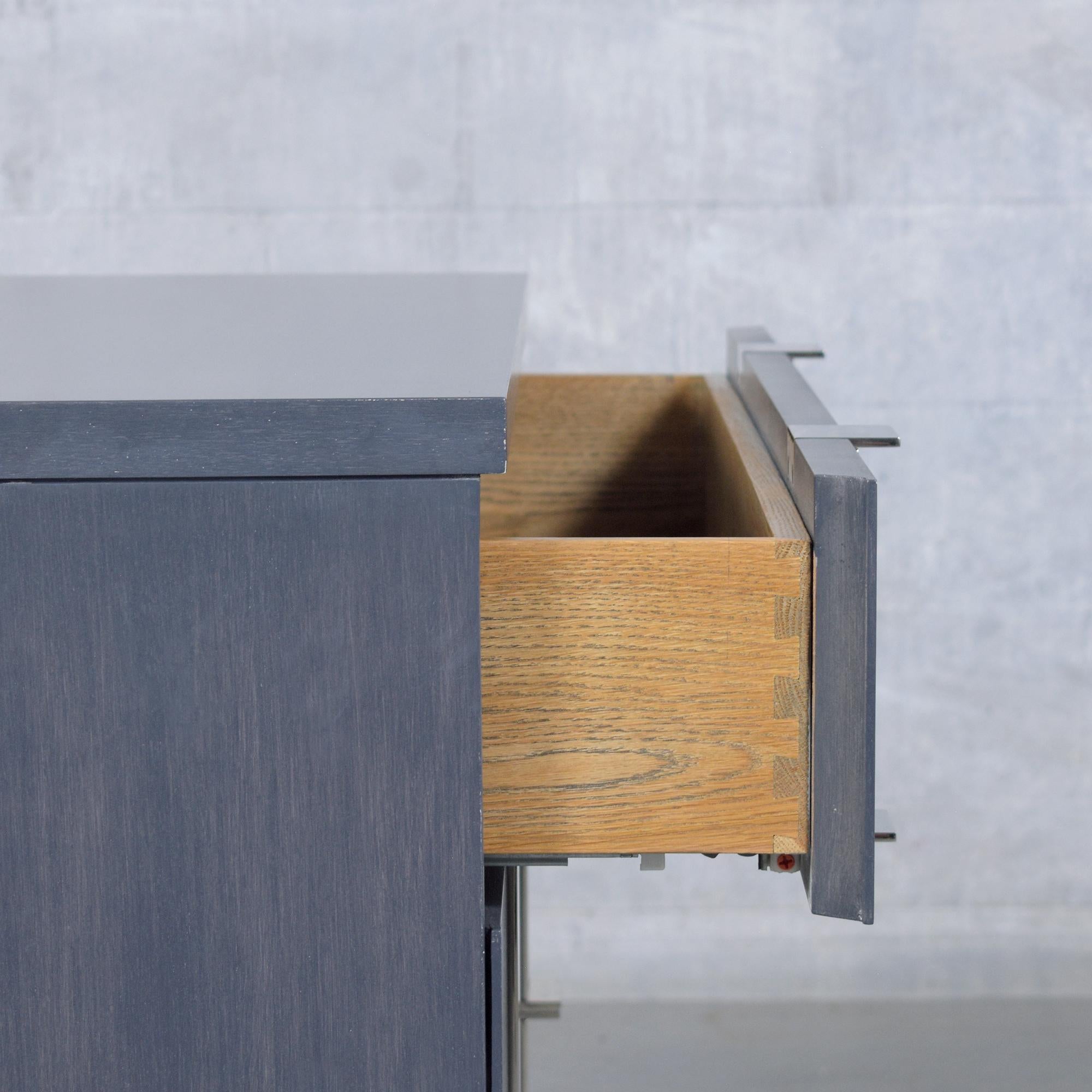 Oak 1980s Joseph Jeup Modern Chests of Drawers in Custom Blue-Grey For Sale