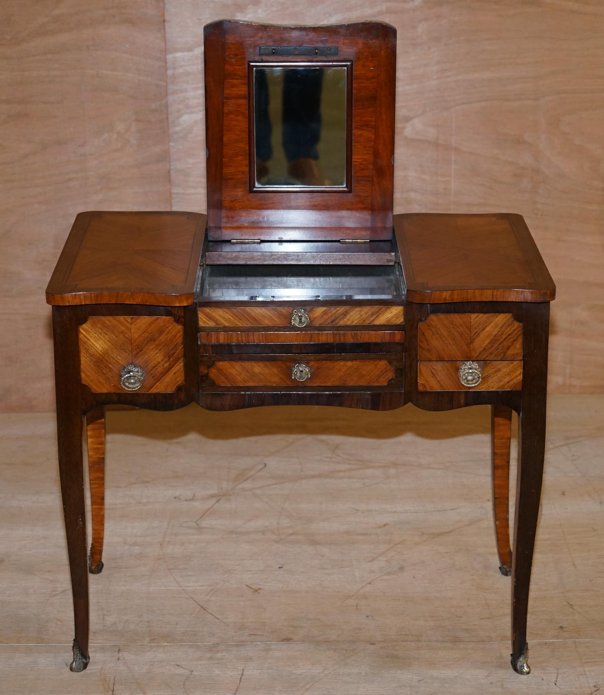 Restored 19th Century Alfred Beurdeley French Louis XV Coiffeuse Dressing Table For Sale 13