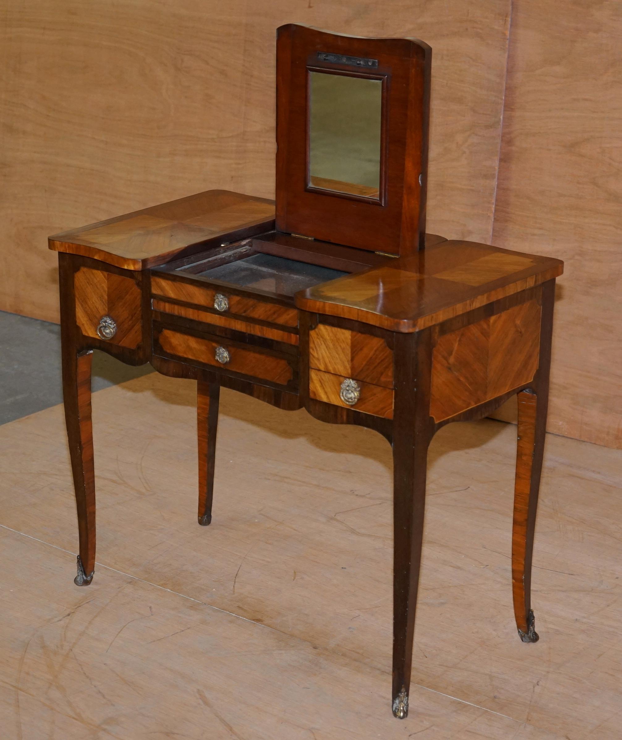 Restored 19th Century Alfred Beurdeley French Louis XV Coiffeuse Dressing Table For Sale 14