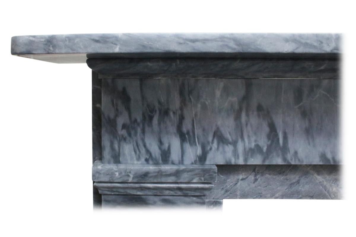 Restored 19th Century Fire Bardiglio Marble Fireplace Surround 1