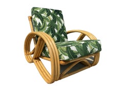 1950s Restored 3/4 3-Strand Round Pretzel Rattan Living Room Set- 3 Pieces