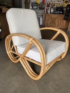 Restored 3/4 3-Strand Round Pretzel Rattan Lounge Chair
