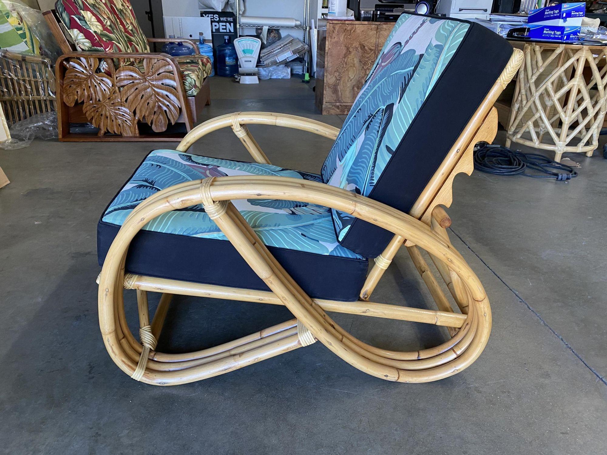 Restored 3/4 Pretzel Rattan Lounge Chair with Adjustable Back For Sale ...