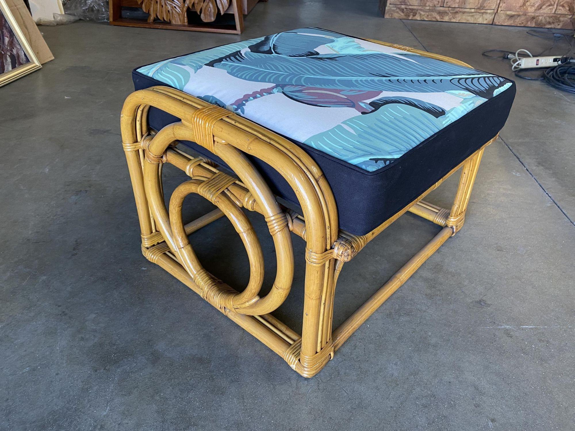 Canapé, chaise longue et pouf en rotin 3 brins 