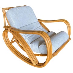 Vintage Restored 3-Strand Reverese Pretzel Rattan Rocking Chair