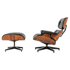 Used Restored 3rd Gen Eames Lounge Chair and Ottoman in Original black Leather