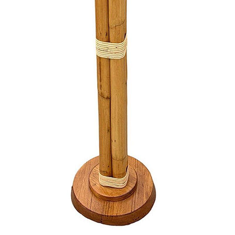 Restored 4-Strand Art Deco Rattan Floor Lamp W/ Stepped Base For Sale 1